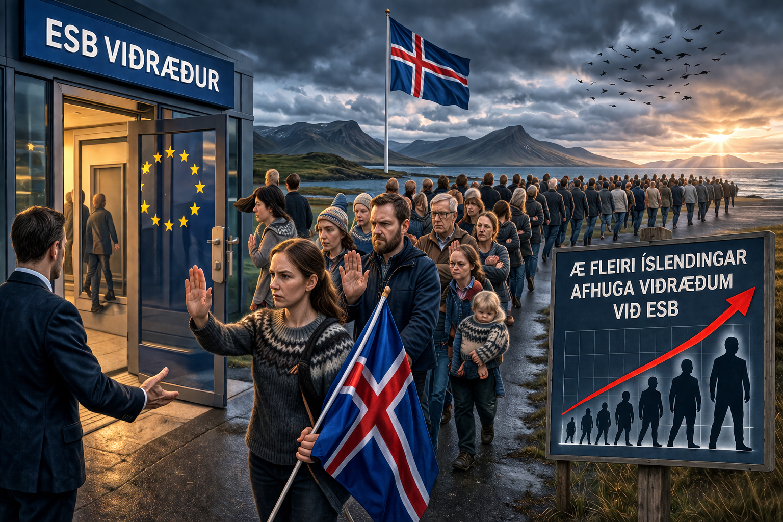 Þeim fækkar sem eru hlynntir því að taka upp viðræður við Evrópusambandið skv. könnunum.